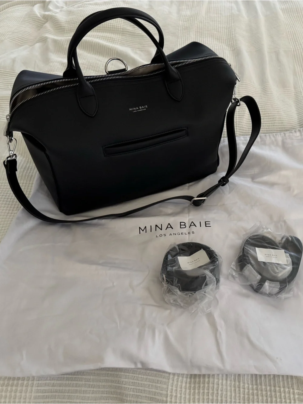 Mina Baie Emmy Midi Diaper Bag - Black/Silver